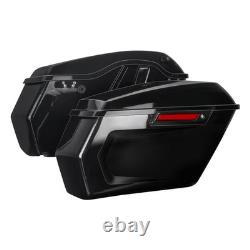 Motorcycle Black Hard Saddlebag Side Bag Luggage Bags For Harley Touring 14-23