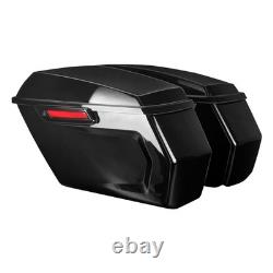 Motorcycle Black Hard Saddlebag Side Bag Luggage Bags For Harley Touring 14-23