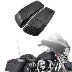 Motorcycle Saddlebag Speaker Cutout Lid with Grills For Harley Touring 14- 19 883