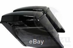 Mutazu 4 Black Fits Harley Stretched Extended bags Touring Hard Saddlebags