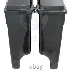 Mutazu 4 Stretched Black Pearl Hard Saddlebags for Harley Touring 94-13 FLH FLT