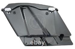 Mutazu 4 Stretched Black Pearl Hard Saddlebags for Harley Touring 94-13 FLH FLT