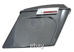 Mutazu 4 Stretched Black Pearl Hard Saddlebags for Harley Touring 94-13 FLH FLT