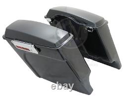 Mutazu 4 Stretched Black Pearl Hard Saddlebags for Harley Touring 94-13 FLH FLT