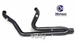 Mutazu Black Cannon 4 2 into 1 Muffler Exhaust Set for 95-2016 Harley Touring