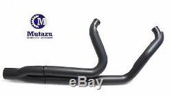 Mutazu Black Cannon 4 2 into 1 Muffler Exhaust Set for 95-2016 Harley Touring