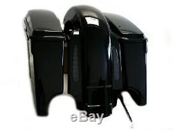 Mutazu CVO 4 Extended Rear Fender with LED + Saddlebags for 93-08 Harley Touring