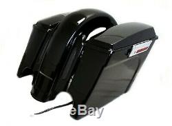 Mutazu CVO 4 Extended Rear Fender with LED + Saddlebags for 93-08 Harley Touring
