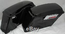 Mutazu Complete Fat Ass Wide Hard Saddlebags for Harley Touring FLHR FLHX FLTR