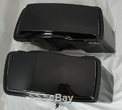 Mutazu Complete Fat Ass Wide Hard Saddlebags for Harley Touring FLHR FLHX FLTR