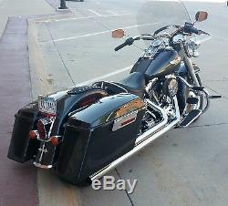 Mutazu Fat Ass Wide Width Hard Saddlebag Fits Harley HD Touring Models, Lid+Base