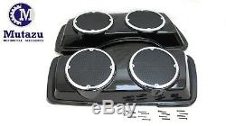 Mutazu Glossy Black ABS Dual 6.5 Speaker Lids for Harley Touring 1994-2013