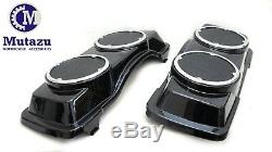 Mutazu Glossy Black ABS Dual 6.5 Speaker Lids for Harley Touring 1994-2013