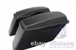 Mutazu Matte Black Denim Hard Saddlebags for Harley Touring 94 2013 Bases & Lids