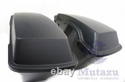 Mutazu Matte Black Denim Hard Saddlebags for Harley Touring 94 2013 Bases & Lids