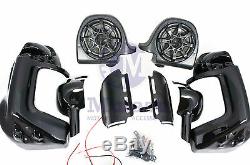 Mutazu Vivid Black 6.5 Speaker Pods Lower Vented Fairings for Harley Touring