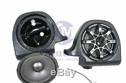 Mutazu Vivid Black 6.5 Speaker Pods Lower Vented Fairings for Harley Touring