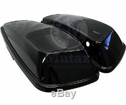 Mutazu Vivid Black 6x 9 Speaker Lids for 2014-up Harley Touring Models FLH FLT