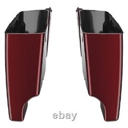 Mysterious Red Sunglo Stretched Extended Saddlebags Rear Fender Fits 14+ Harley