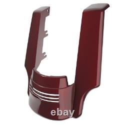 Mysterious Red Sunglo Stretched Extended Saddlebags Rear Fender Fits 14+ Harley