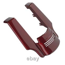 Mysterious Red Sunglo Stretched Extended Saddlebags Rear Fender Fits 14+ Harley