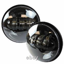 New 7 LED Projector Headlight + Passing Lights Fit for Harley Touring Black