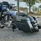 No Cutout Vivid Black Stretched Saddlebag Bottoms Pinstripes For 2014+ Harley