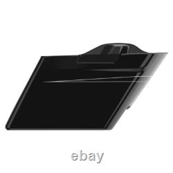 No Cutout Vivid Black Stretched Saddlebag Bottoms Pinstripes For 2014+ Harley