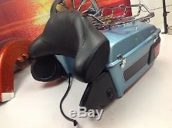 OEM Genuine Harley King Tour Pack Pak Backrest Luggage Rack Tail Light Speakers