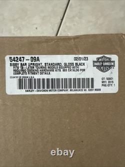 OEM Harley 09-25 Touring Detachable Upright Sissy Bar Gloss Black 54247-09A STD