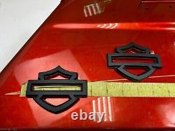 OEM Harley CVO Touring Fuel Tank Emblems Badges Denim Black & Orange Genuine