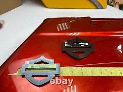 OEM Harley CVO Touring Fuel Tank Emblems Badges Denim Black & Orange Genuine