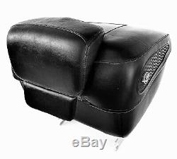 OEM Harley Davidson Black Leather Road King Tour Pack Touring Pak Trunk FLHR