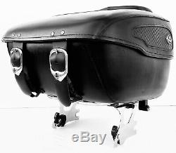 OEM Harley Davidson Black Leather Road King Tour Pack Touring Pak Trunk FLHR