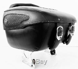 OEM Harley Davidson Black Leather Road King Tour Pack Touring Pak Trunk FLHR