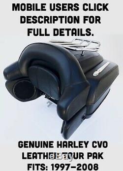 OEM Harley Davidson Black Ultra Classic CVO Tour Pak Pack Trunk Leather Touring