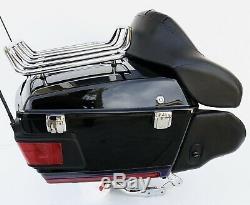 OEM Harley Davidson Vivid Black Flame Blue Pearl Touring Pak Tour Pack Trunk