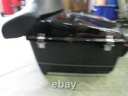 OEM Harley Tour Pak Pack Luggage Box 2009-2013 Vivid Black with Silver Pinstripes