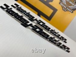 OEM? Harley Touring Street Glide Fuel Gas Tank Emblems Chrome & Black Genuine