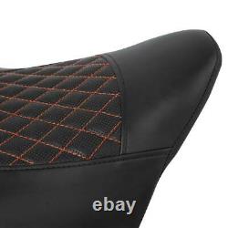Orange Stitching Driver Passenger Seat Fit For Harley Touring Street Glide 09-20