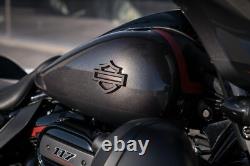 Original Harley CVO Touring Fuel Gas Tank Emblems Denim Black & Orange OEM