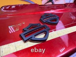 Original Harley CVO Touring Fuel Gas Tank Emblems Denim Black & Orange OEM