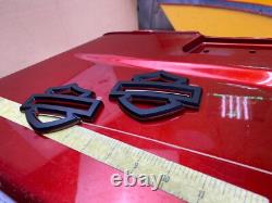 Original Harley CVO Touring Fuel Gas Tank Emblems Denim Black & Orange OEM