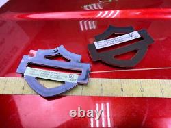 Original Harley CVO Touring Fuel Gas Tank Emblems Denim Black & Orange OEM