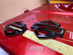 Original Harley CVO Touring Fuel Gas Tank Emblems Gloss Black & Orange OEM