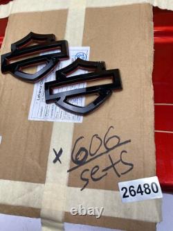 Original Harley CVO Touring Fuel Gas Tank Emblems Gloss Black & Orange OEM