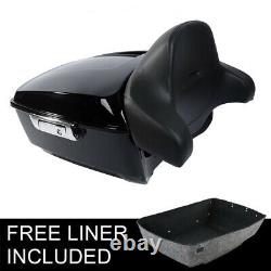 Painted Black King Trunk Backrest Fit For Harley Touring Tour Pak Pack 2014-2022
