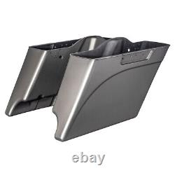 Pewter Pearl Extended Bag Stretched Saddlebags Bottoms Fits 93-13 Harley Touring