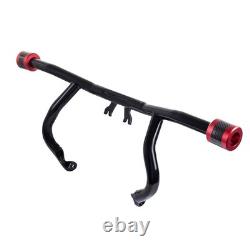 ProTek Front Red CNC with Carbon High Way Peg One Step Crash Bar For Harley