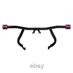 ProTek Front Red CNC with Carbon High Way Peg One Step Crash Bar For Harley